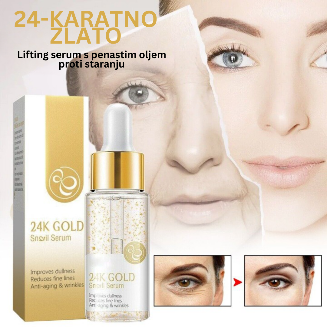 24K Zlati Serum z Kolagenom Za Spodbujanje Kože